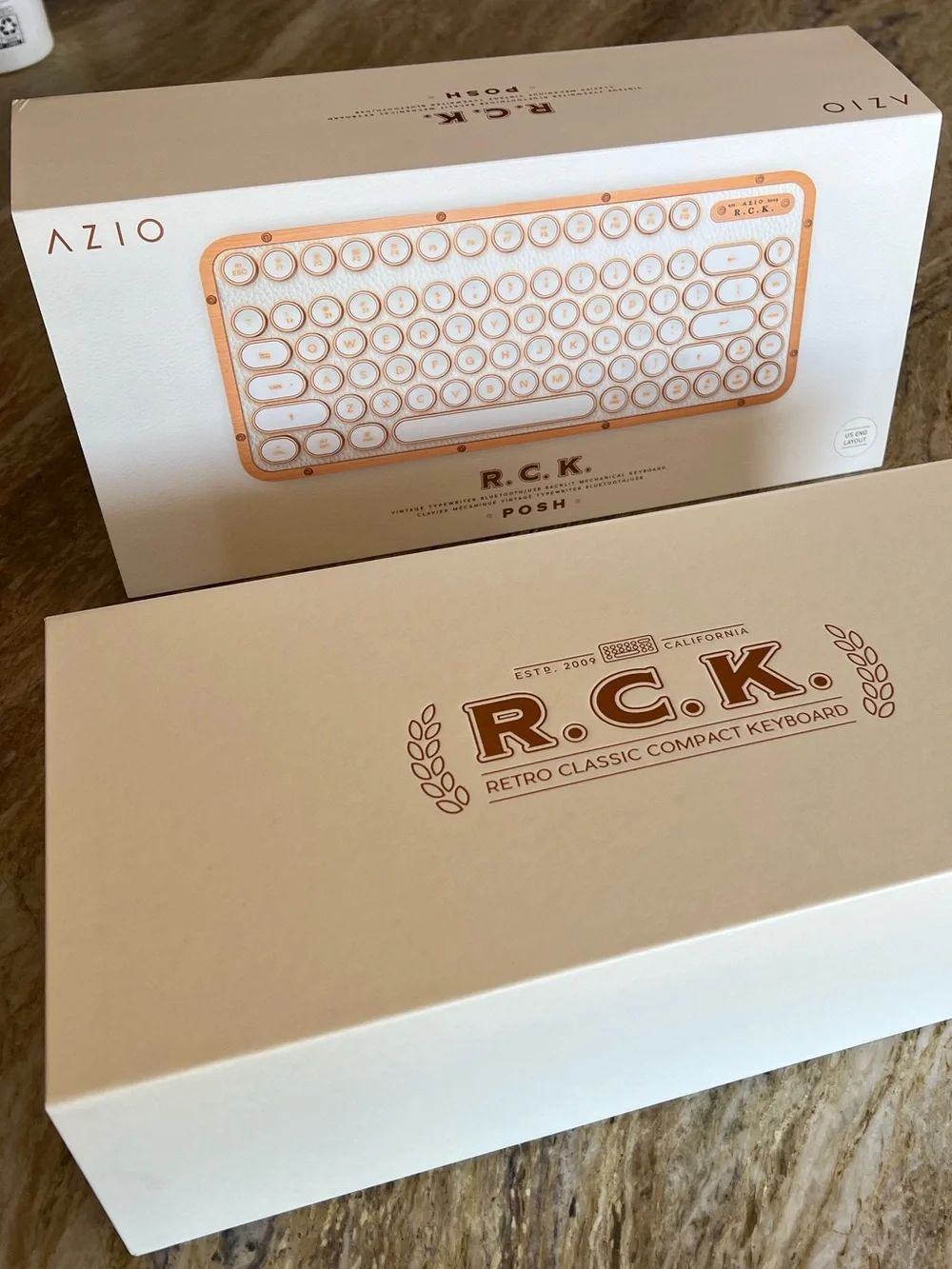 AZIO R.C.K. Vintage Typewriter Bluetooth/USB Backlit Mechanical Keyboard 
